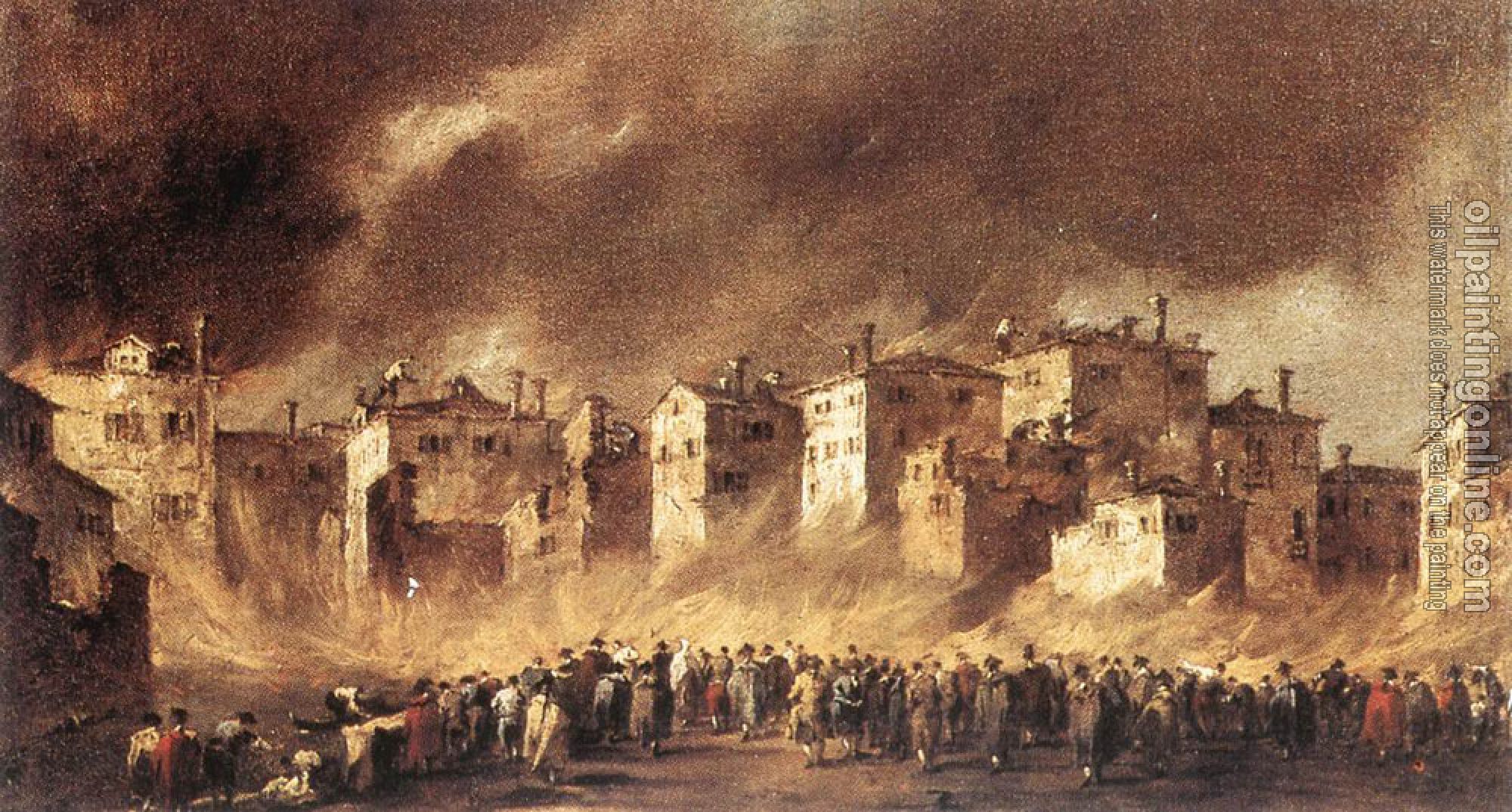 Francesco Guardi - Fire in the Oil Depot at San Marcuola